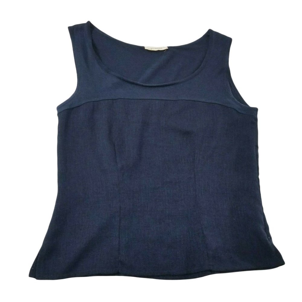 Escorpion Barcelona Mixed Texture Tank Top Women Size Small Dark Blue Sleeveless